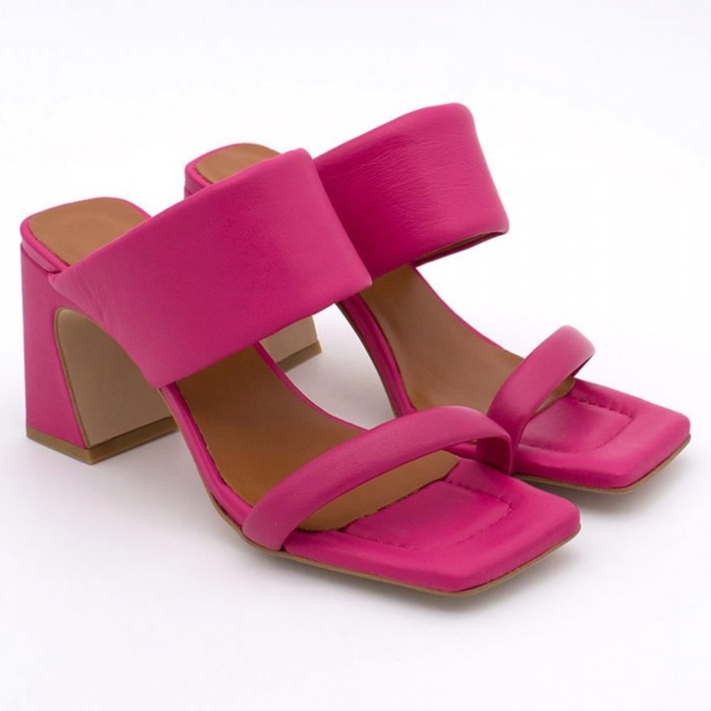 •ANGEL ALARCON Anthropologie• NEW Partown Fuchsia Heel Sandal Size EU 40 /US‎ 9